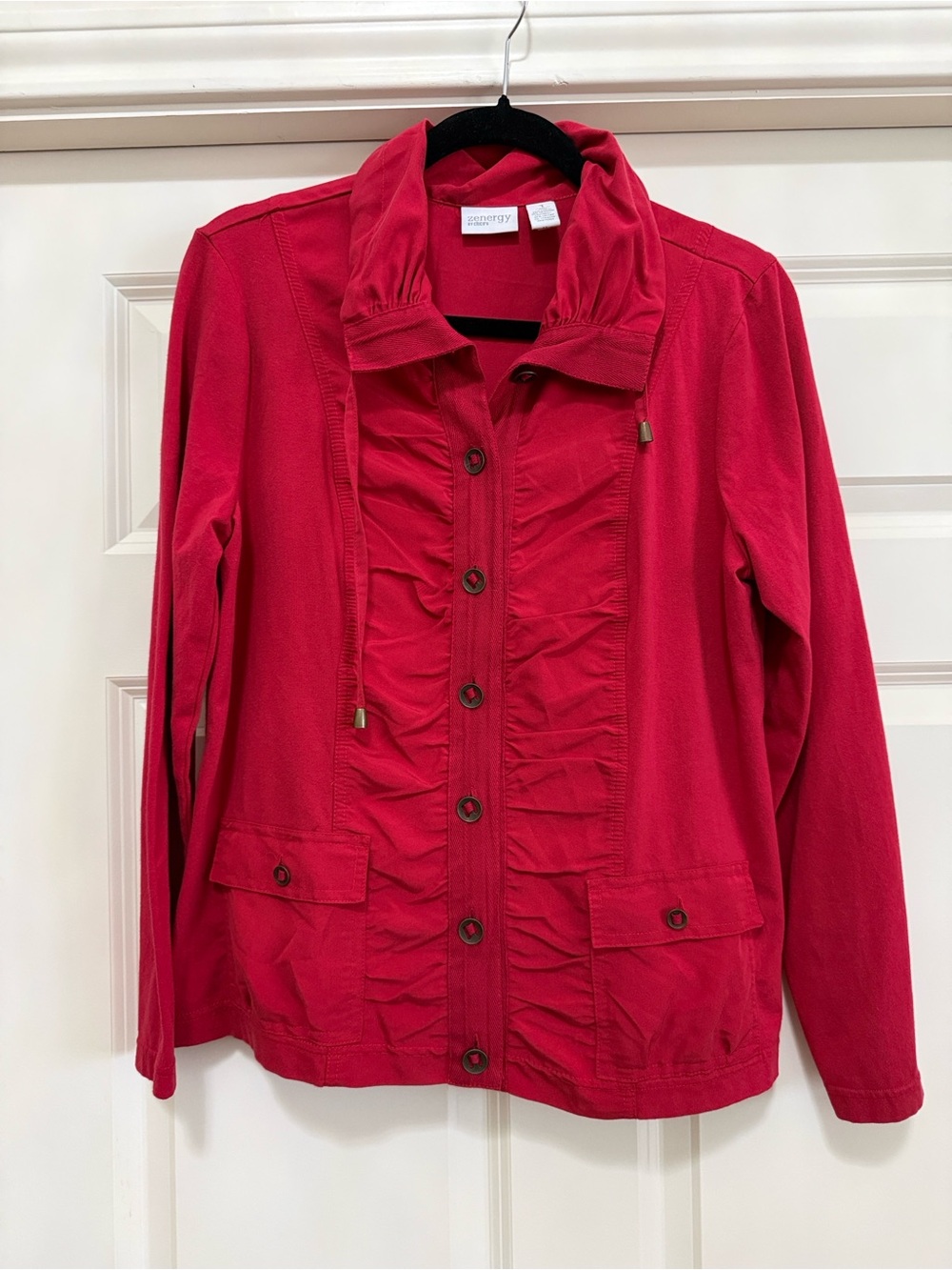 Chico’s Zenergy Red jacket Chicos size 1, US size 8 modal|polyester blend silky